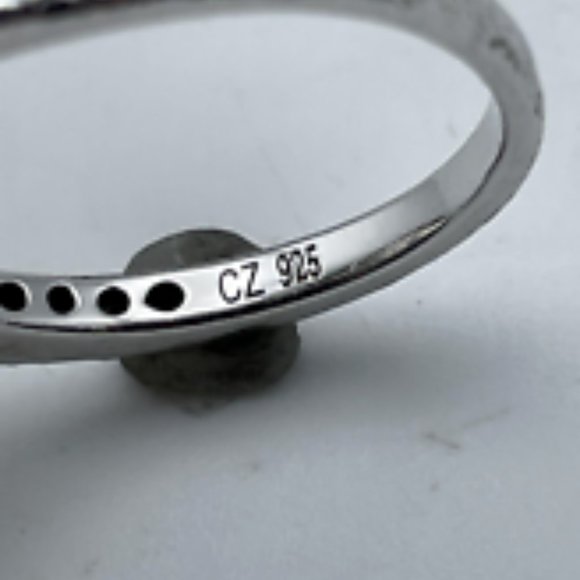 Women's Sterling Silver Plated Cubic Zirconia Heart Shape Yellow Gemstone Ring - Picture 3 of 7